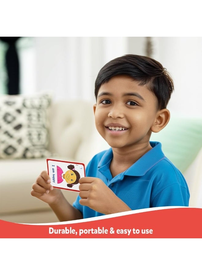 abley's Visual Communication Cards for Children with Autism, Educational Learning Aid with Keychain, 32 Expression Cards for Special Needs - Image 5